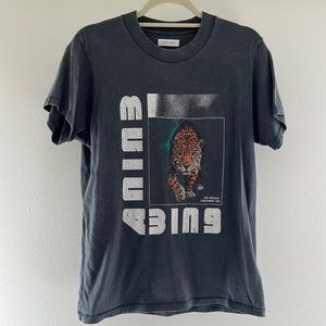 Anine Bing Black Wild Cat Graphic Tiger T-Shirt - Size XS